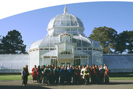 Attendees at the San Francisco  Conservatory of Flowers tour, April 19,  2005.